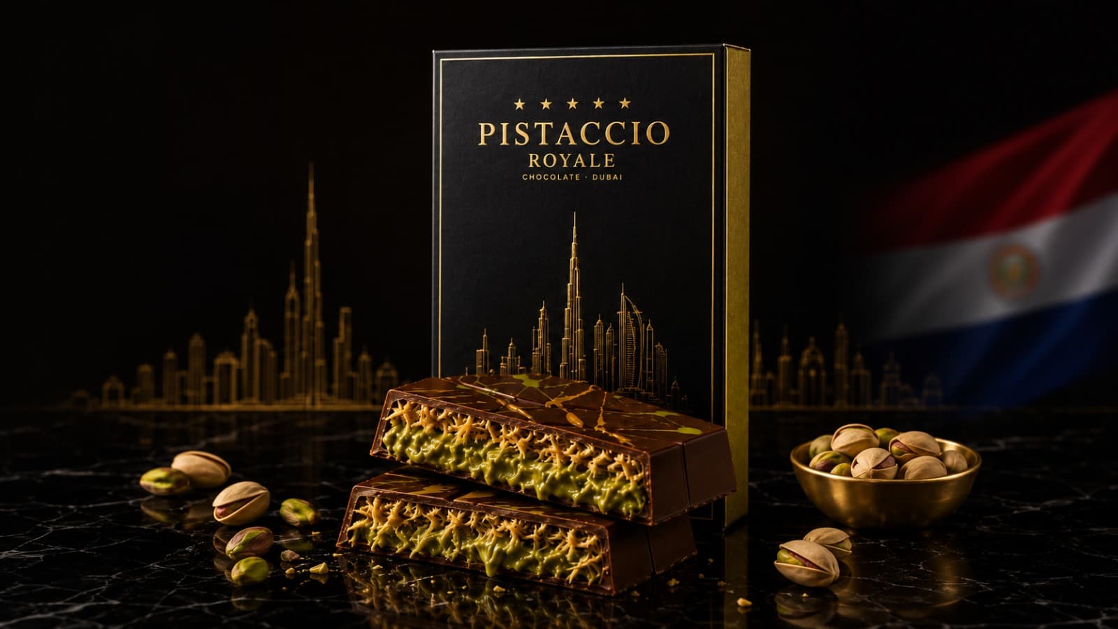 Pistaccio Royale desembarca en Paraguay: el chocolate de Dubái llega al mercado local