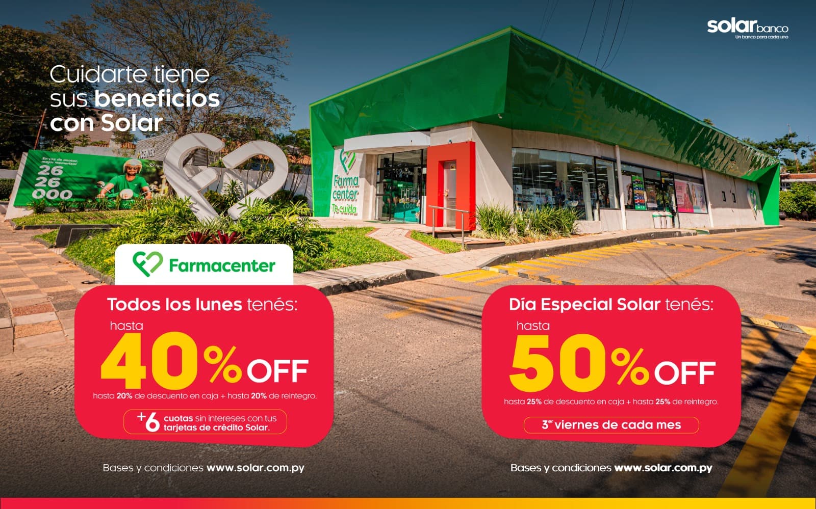 Solar Banco y Farmacenter firman alianza para brindar beneficios con tarjetas de crédito